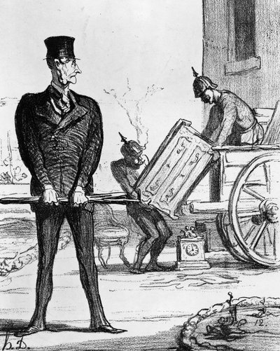 「The New Victory Chariot」、「Le Charivari」の似顔絵、1871年2月20日 作： Honoré Daumier